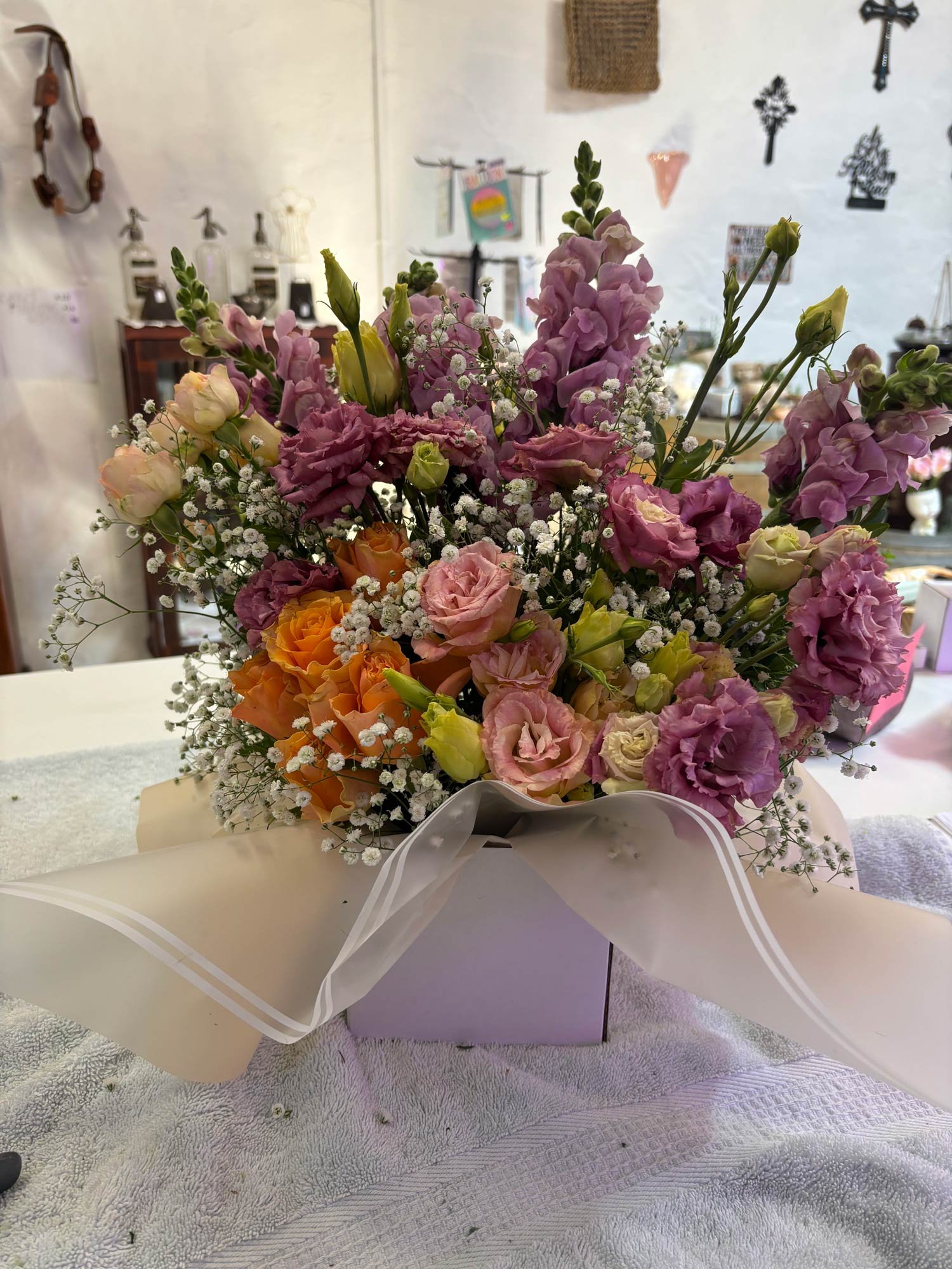 Delivery van with flowers